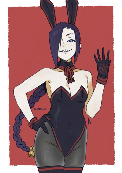 Magane from  in a bunny suit 