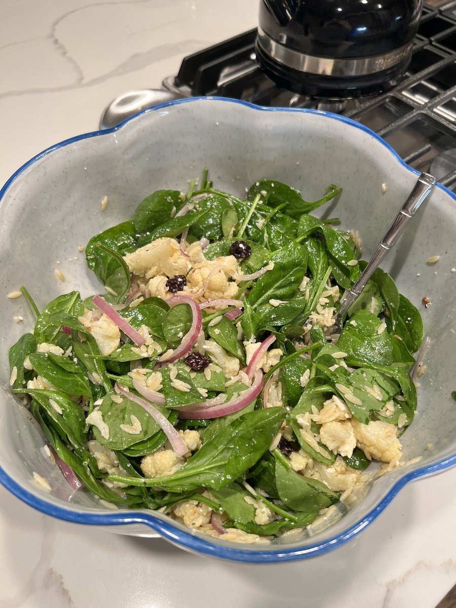 iamEBry's tweet image. Tried an amazing combo tonight from @chrissyteigen‘s Cravings 😍 Roasted cauliflower, feta, and orzo salad &amp;amp; prosciutto-wrapped stuffed chicken breasts