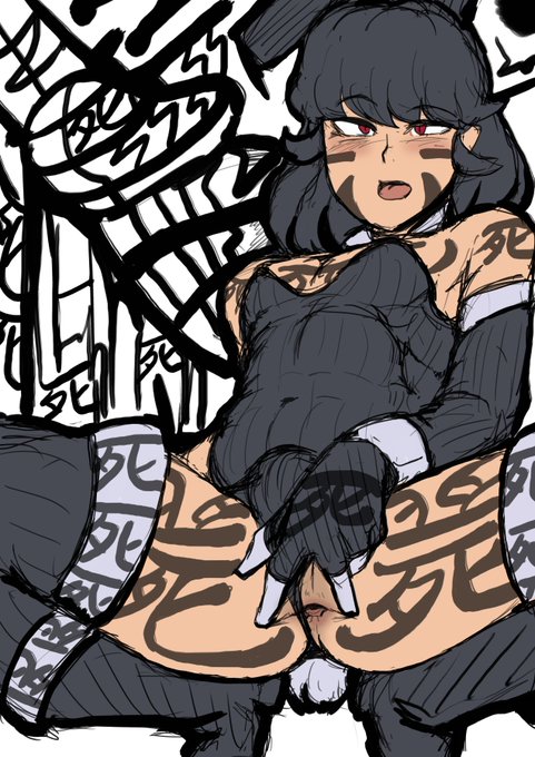 アナル開示録バニーボーイ(男の娘)イラスト蹲踞タトゥーなのか刺青なのか。 