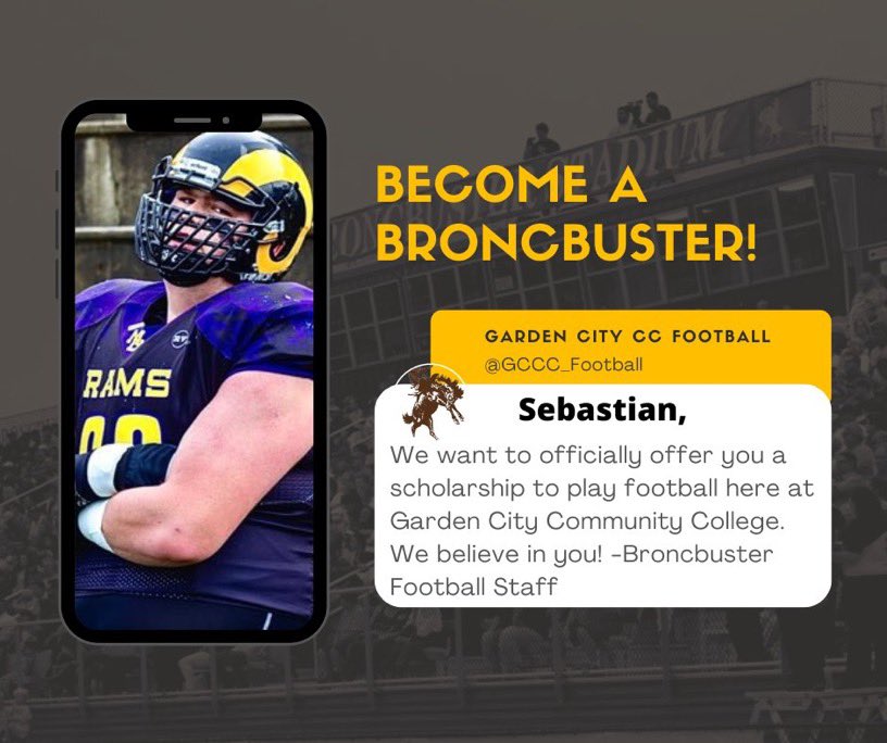 Excited to announce my first JUCO offer from <a href="/GCCC_FOOTBALL/">Broncbuster Football</a> thank you to all the coaching staff
#Gobroncbusters 🟡
