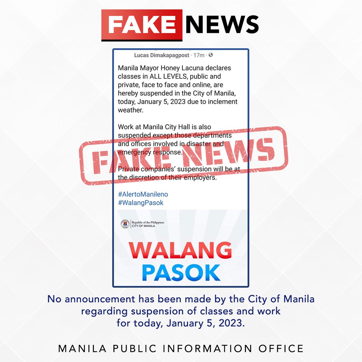 Manila Public Information Office on Twitter "A post from a certain