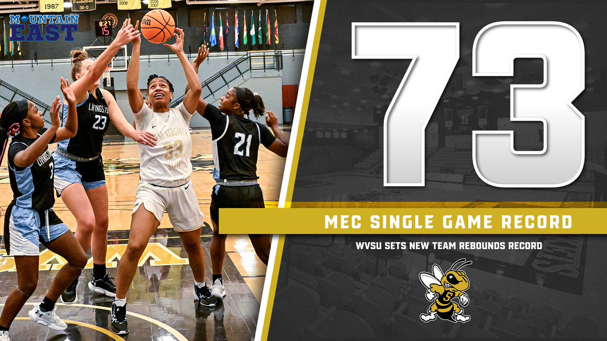 W-🏀 | West Virginia State's 7️⃣3️⃣ team rebounds versus D&amp;E tonight breaks <a href="/TheMountainEast/">Mountain East Conf.</a> single game record of 71 set by UVa-Wise in 2018‼ It's also a new school single game record 😲

#GoSTATE 🐝