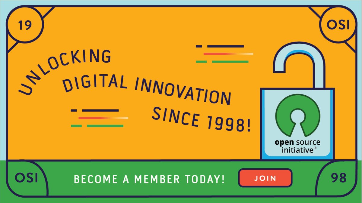 OpenSourceOrg's tweet image. There are two levels of membership: Supporting member and Professional member. #JoinOSI #SupportOpenSource
opensource.org/membership-ben…