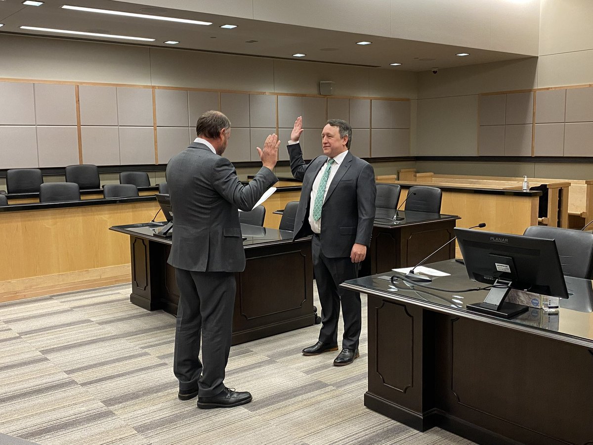 Honored to take the oath of office and continue my service as a county commissioner.  #wypol #localgov