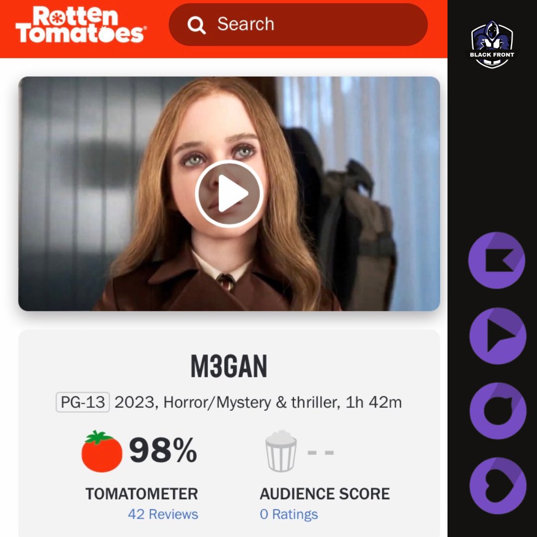 timecinee's tweet photo. M3GAN
Com a exibição feita para a crítica especializada o longa é um sucesso de crítica somando lindos 98% de aprovação.
19 de janeiro somente nos cinemas.
E siga o @blackfrontdl para mais conteúdos do mundo do entretenimento. 🎬👾🍿
#M3GAN #Nerd #estreia #blackfront https://t.co/oq7gxWOzgV