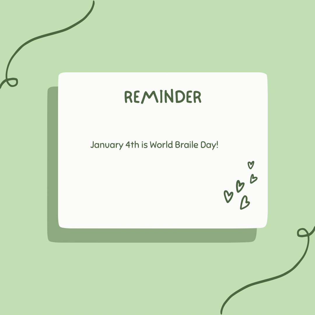 🫧| Today, January 4th is World Braile Day! Every year, this day is to remind us the importance of accessibility and independence for the visually impaired. We encourage you to possibly dig into some research and appreciate those visually impaired  around the world!
#brailleday