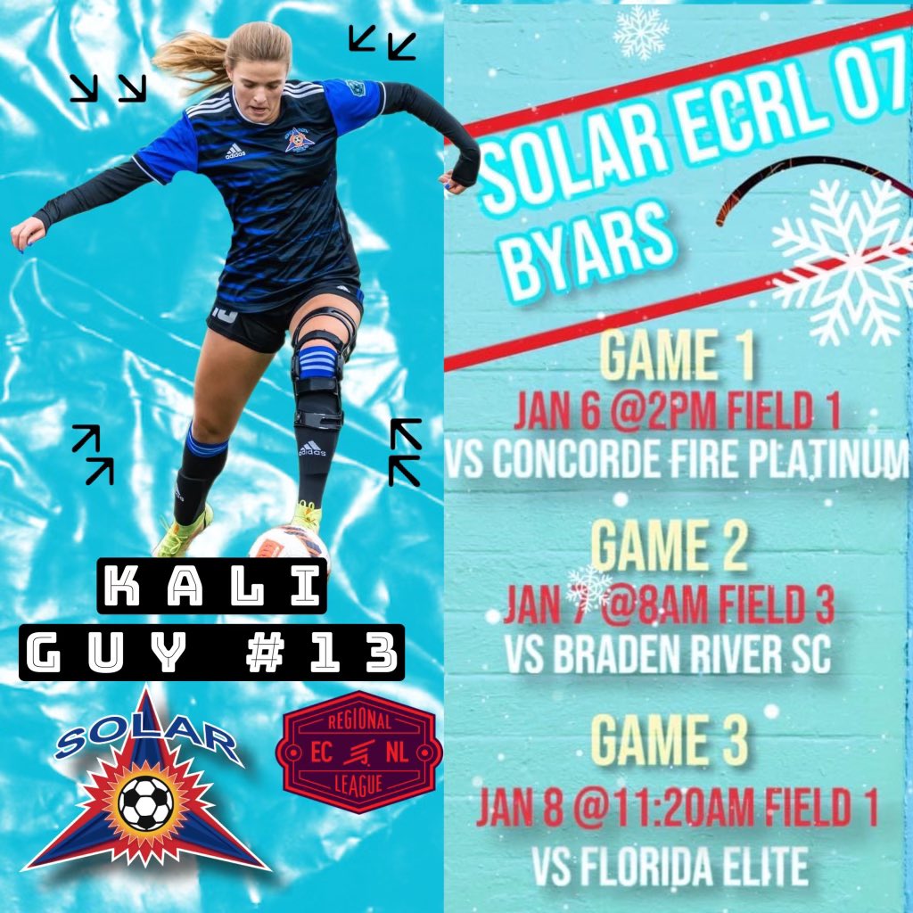 Ready for Florida!! Looking forward to meeting coaches and showcasing my skills and leadership. #SolarSoccerClub #ByarsGirls #Uncommitted #ECRL #Showcase #Solar13