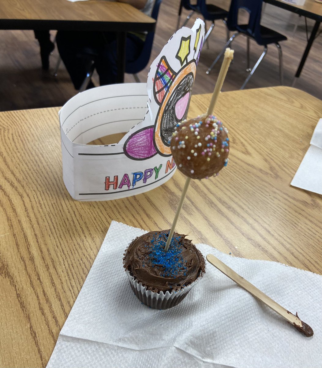 The kinders were introduced to New Year’s goals, traditions and activities today. They enjoyed toasting to celebrate the new year and each other but I think the highlight of their day was making the tasty ball drop treat. Thank you <a href="/kindersmorgie/">kindersmorgasboard</a> for sharing the idea.