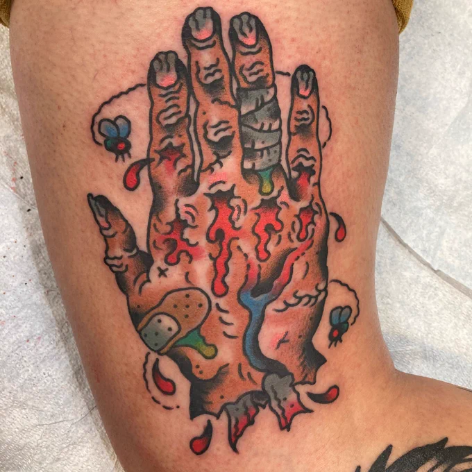 nasty hand tattoo I did the other day 