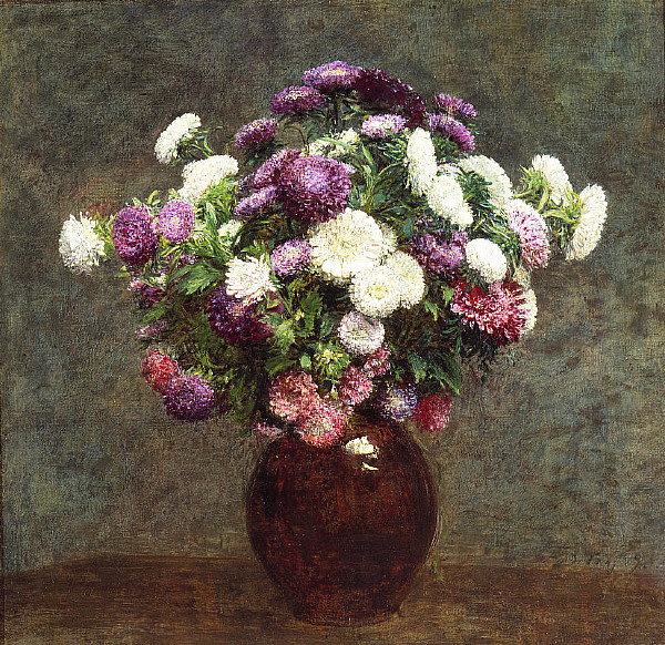 artistlatour's tweet photo. Asters in a Vase, 1875 #realism #henrifantinlatour https://t.co/rXJiA34cUD https://t.co/CH4h74yxJV