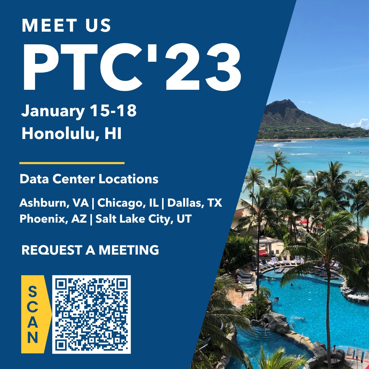 aligneddc's tweet image. This month #TeamAligned is heading to Hawaii for #PTC23. If you will be attending and want to meet up, send your request in today to sales@aligneddc.com.