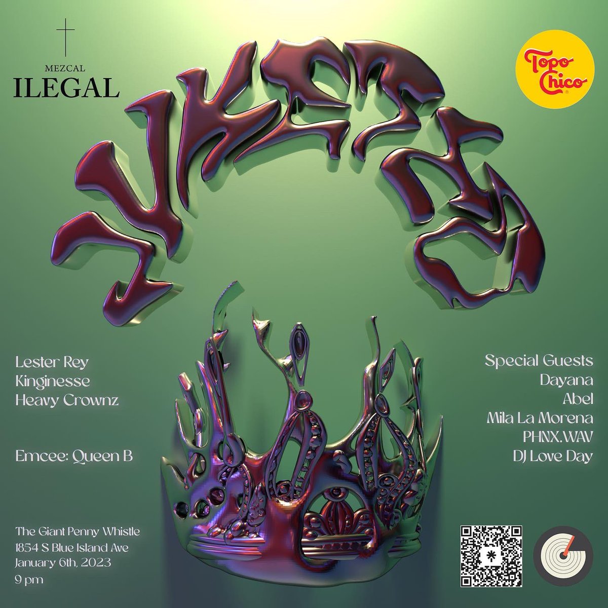 _miguelini_'s tweet photo. JUKETEO: Día de los Reyes January 6th Live in Pilsen at The Giant Pennywhistle with @LesterReyMusic @Heavy_Crownz @KINGINESSE &amp; more! 👑💫 https://t.co/01ED9ay5KA
