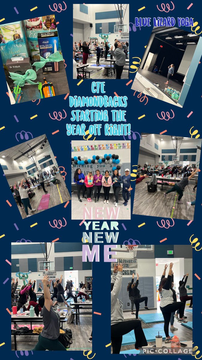 CTE Diamondbacks Starting off the New Year right! Thank you Blue Lizard Yoga Studio for an amazing & refreshing yoga class this morning!Thank you @MCarmona_HR for some goodies for our teachers. Here’s to a great 2023! Thank you @LexiTucker_CSP for stopping by! @CTrails_ES