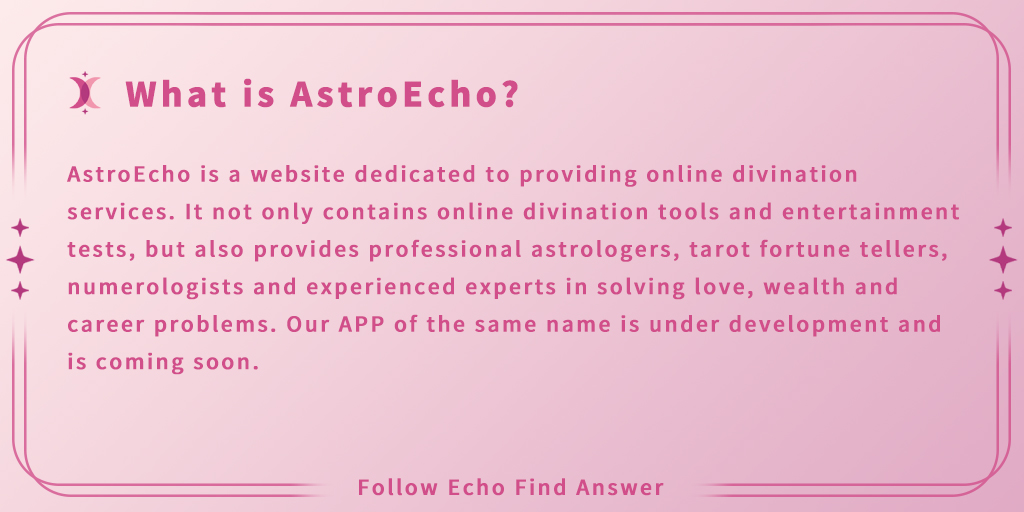 AstroEcho_app's tweet photo. ✨What is AstroEcho?

Here are some introductions about AstroEcho🙌
Come and get it!🥳

#AstroEcho #Psychic #TarotReading #tarot #energy #spiritual #tarotreader https://t.co/OpuNH79dcV
