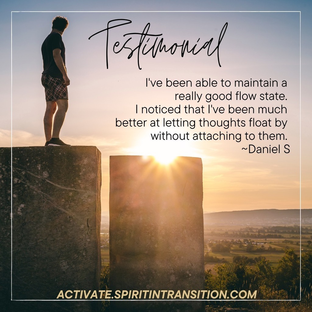 spirittransits's tweet photo. Today we're feeling inspired by a clients' testimonial; "I've been able to maintain a really good flow state. I noticed that I've been much better at letting thoughts float by without attaching to them." This is amazing, thank you Daniel! https://t.co/2rKgwMbjTI https://t.co/cVhEYqFfpJ