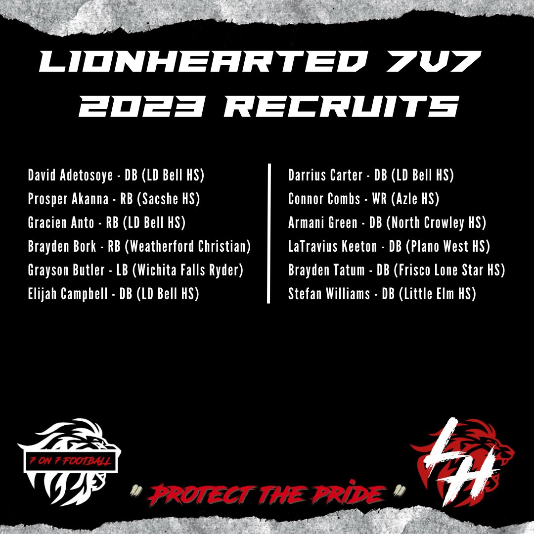College Coaches and Media🚨🚨🚨 

Here is our list of our unsigned Class of 23s‼️‼️‼️

All of these guys can ball and are open to ANY and ALL opportunities🔥🔥🔥
<a href="/TXTopTalent/">TX TOP TALENT</a> <a href="/Sports_Recruits/">SportsRecruits</a> @LoboRecruits <a href="/BrandidSports/">BRANDID SPORTS</a> 
<a href="/its_tgriffin/">Coach Griff HSSCC, USAW-L1</a> 

#RecruitThePride 
#ProtectThePride