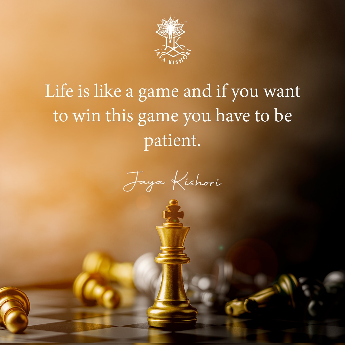 Jaya Kishori on X: Life is like a game and if you want to win this game  you have to be patient. #iamjayakishori #quotes #quoteoftheday #motivation  #dailymotivation #dailyquotes #inspiration #game #win #patient