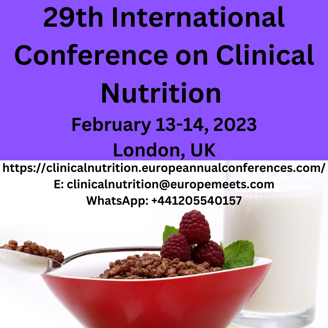 2018_Food's tweet photo. #Clinical #Nutrition2023 Prestigious #Award for Young Research’s at #London, #UK during February 13-14, 2023 basing on the theme "Importance of #Nutrition for #Health, Welfare and Performance"
More info at:  https://t.co/Iwyg1UuhrB
#nutritionconferences #nutritionmeetings https://t.co/v04YF63fxn