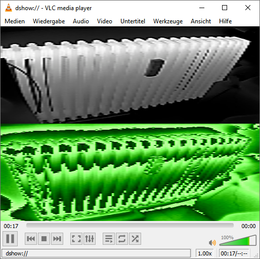 _LeoDJ's tweet image. Ok, so the #Infiray #P2Pro appears to simply enumerate as a USB UVC device (webcam).
You can just open the device and already get a pre-processed b/w video stream. That's cool, but not quite what I'm after.
According to the USB descriptors, there is a second ("hidden") UVC (1/2)