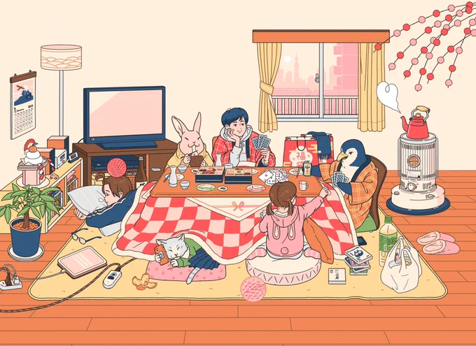 \ お仕事 /原宿サン・アド様の年賀状及び新年特設サイトのイラストを描かせて頂きました! 