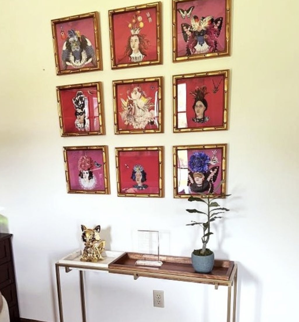 Can we take a minute to admire <a href="/NatLangford/">NattyWife💚VeeCon Alum Winchester VA REALTOR®</a>’s INCREDIBLE Flower Girls wall please?! 🖼️✨🌸 Those vibrant colours, pretty frames &amp; gorgeous textures... we just LOVE your work space! 😍💐🚀

Do you have any #FlowerGirlsNFTs printed off &amp; displayed in your homes or offices? 💭