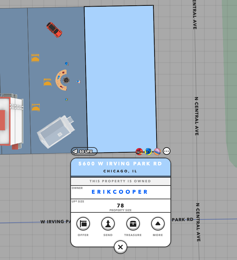 PortageParkDP's tweet photo. To participate, players will need to head into their profile &amp; apply a costume on top of their block explorer. 

Then Send to the parade route starting at 5600 W Irving Park Rd, Chicago, Illinois.

Thanks to all those that participated, and happy parading

#UplandMe https://t.co/Q7wV92s1lF