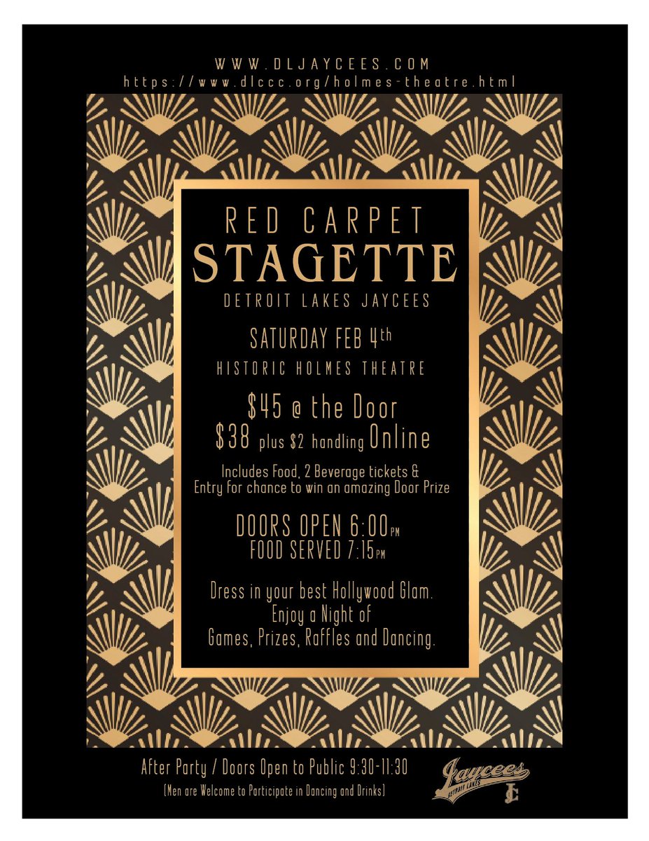 Time to walk that red carpet...Stagette is HERE ✨️❤️

Tickets available on dljaycees.com
or 
tockify.com/dlccc/detail/4…

#glamourshot #redcarpet #stagette #DLJaycees #jaycees #community #events #detroitlakes