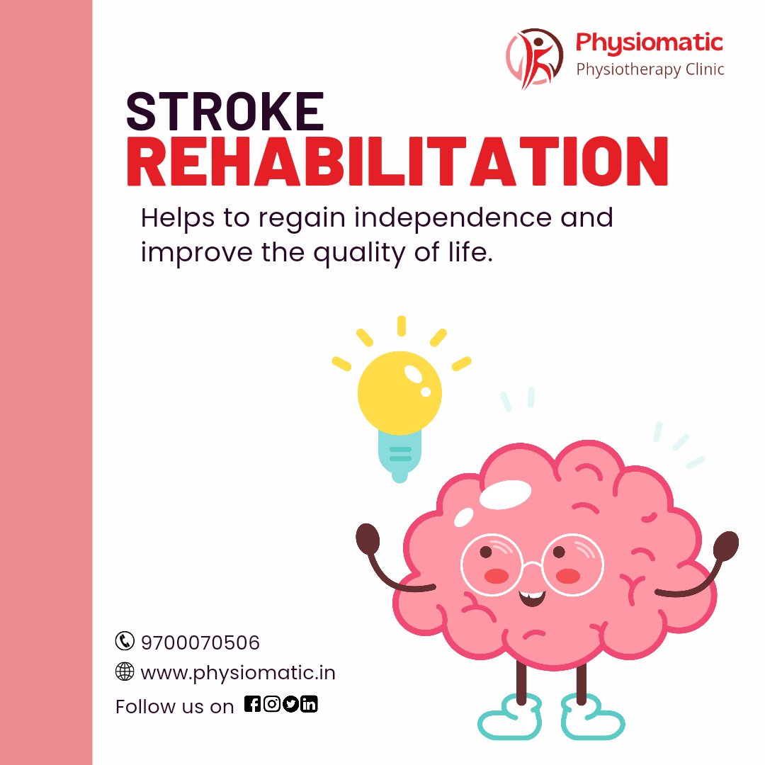 PhysiomaticPune's tweet photo. Stroke rehabilitation helps to regain independence and improve quality of life.
.
.
#physiomaticpune
#neurorehabilitation #rehabilitation #neurorehab #stroke #braininjury #strokerehabilitation #physiotherapy #hopeandpossibility #stroketreatment #rebootingthebrain #pune https://t.co/g4htQq0s1g