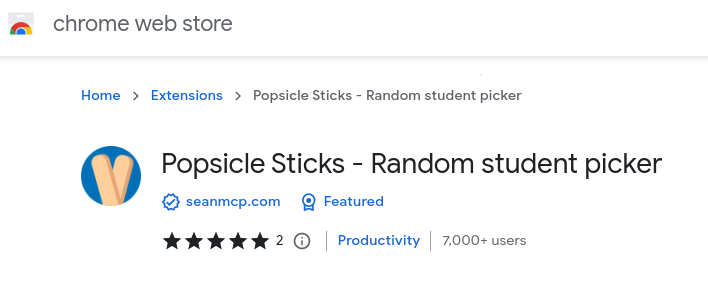 MrsCookMSMath's tweet image. Today I added Popsicle Sticks - Random student picker to my chrome extensions and it's a winner for me. My students felt a new level of accountability today. Thanks @snmcp for this tool! #iteachmath #MSMath #education #KindaWantSumIceCreamRightNow