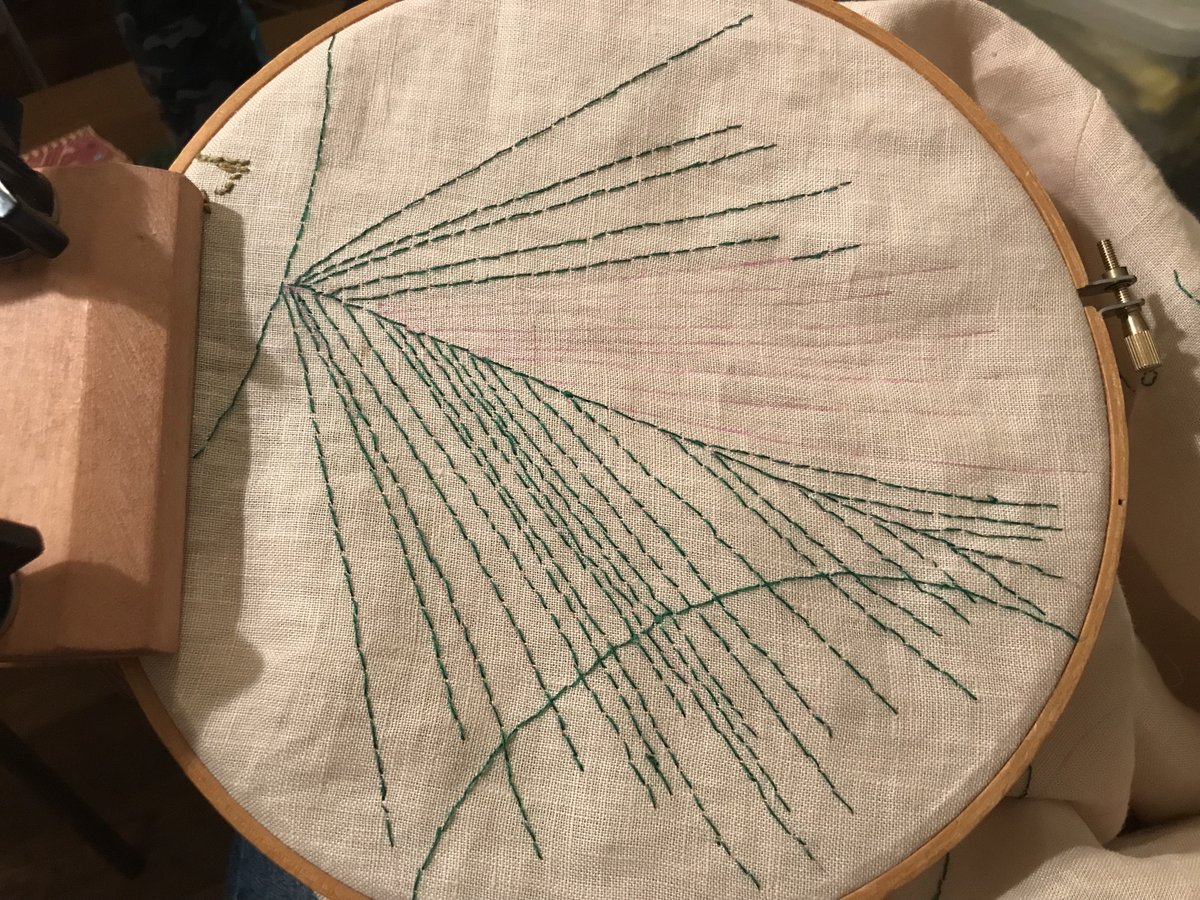 Embroidering echoes and vibrations on "the lost ones" garment that will anchor an exhibition coming up at the San Francisco School of Needlework and Design! From performance to gallery...