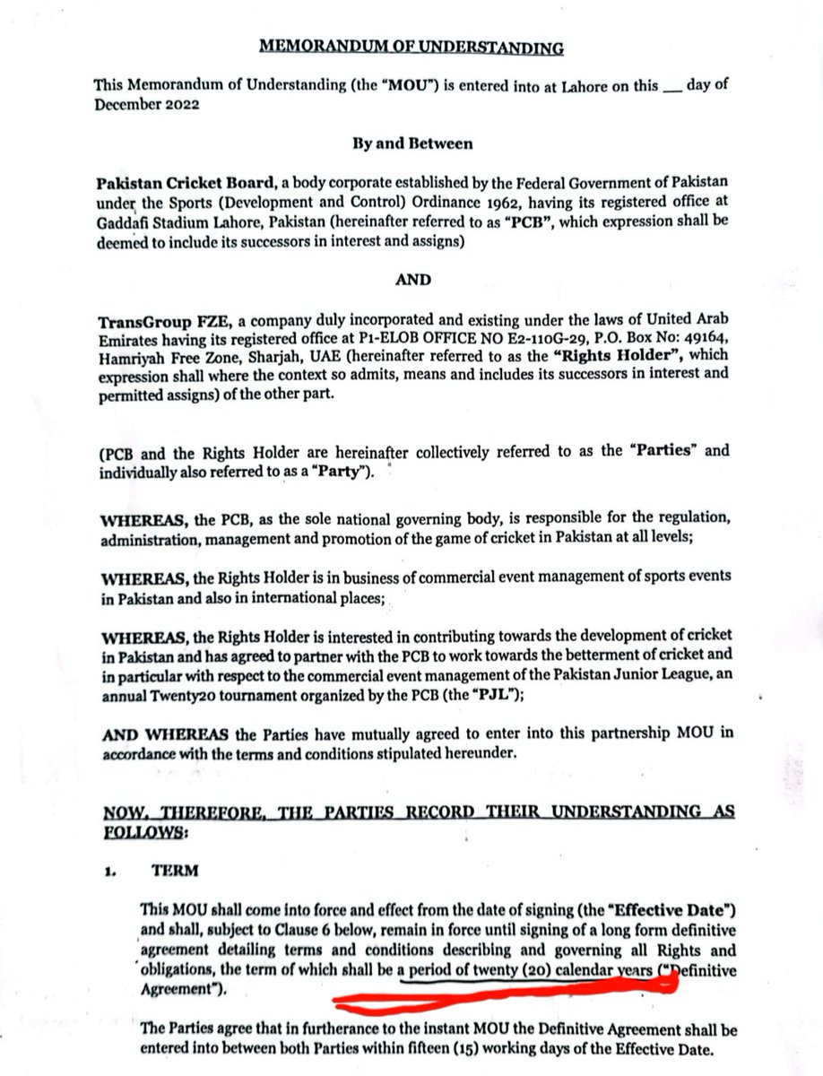 Pakistan Jr League! 
If MoU was such a good idea, why didn’t <a href="/iramizraja/">Ramiz Raja</a> sign the Definitive Agreement during his time before it lapsed?
That document is not legally binding. In fact, MoU lapsed since no definitive agreement was signed within prescribed time. 
1/3
<a href="/najamsethi/">Najam Sethi</a>