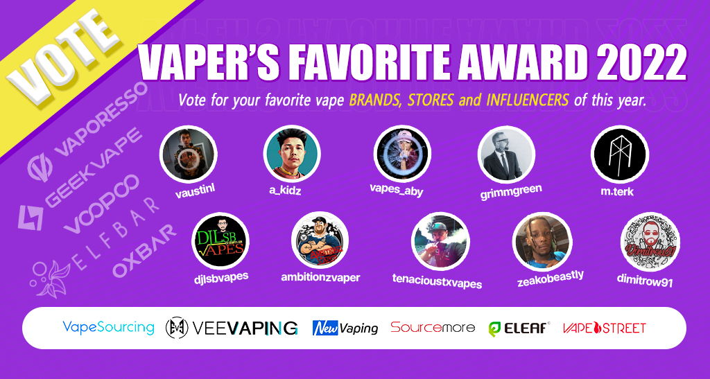 myvapereview.com/vape-giveaway/…
Vapers’ Choice Awards 2022, organized by My Vape Review, is inviting you to cast your votes and decide the champions along with a host of vapers!
-SUNDAY, JANUARY 1, 2023, 12AM
-MONDAY, FEBRUARY 08, 2023, 11:59PM
🥇1st Prize: iPhone 14
🥈2nd – 3th Prize...