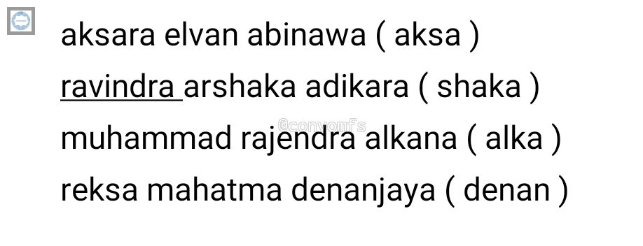 convomfs's tweet photo. 💭 kakaku baru lahiran, jadi aku disuruh bikin nama yang bagus katanya aku jago because aku author wkwk, pilihin diantara 4 nama ini yang bagus menurut kalian dong? makasih, no salty yaa 😖 https://t.co/tk8SJblSup