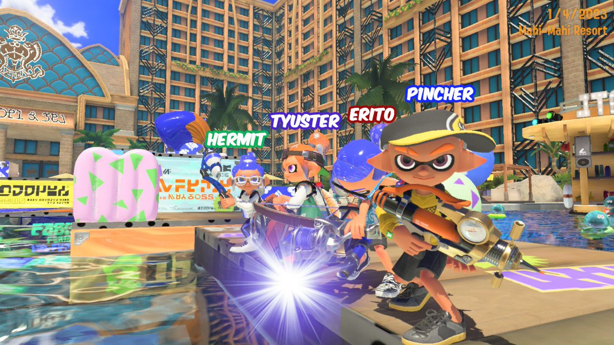 Xpresso_spl's tweet photo. Xpresso placed 🏅 9th Great White Bracket in SOS#94! 

ROSTER: 
@TyusterVu (Machine) 
@elite_woomy (Tri-Stringer) 
@p1ncherr (Splash) 
@HermitCrab26 (Inkbrush) 

RESULTS: 
3-0 Mr. Rizz 
2-1 Campfire 
3-0 Square Up (dropped) 
0-2 Twilight's Cruzada https://t.co/T40Gy6owBw