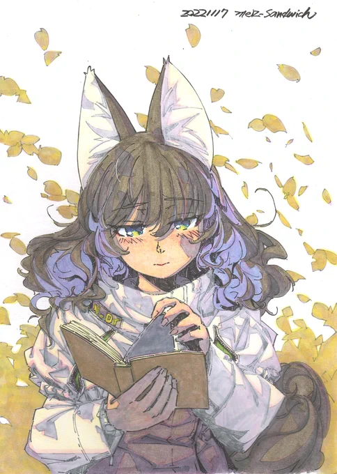 【固定用】透明感やぼかしなど、水彩の利点を全然生かさない水彩の絵を描いています。原画等販売:水彩 #色紙 #原画 #狐娘 #アナログ絵 #サイバーパンク 