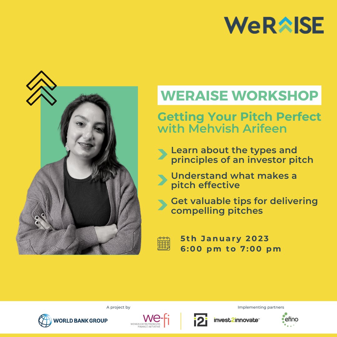 Raising capital from investors is difficult and time-consuming. It’s crucial that a startup creates a great investor pitch by articulating a compelling story. 

Join us today for a workshop on Creating a Perfect Pitch for your business. 

Register: bit.ly/3G3jr4T
