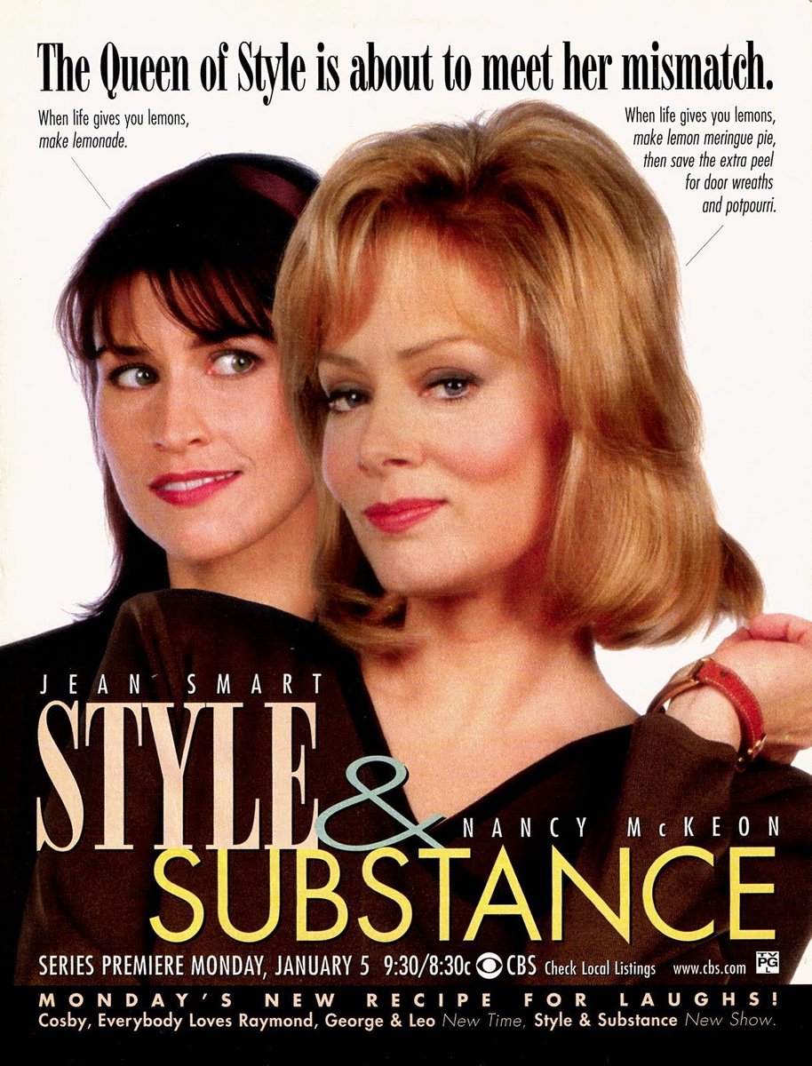 k50cullen's tweet photo. In 1998 and 25 Years Ago, #StyleandSubstance premiered on @CBS on this day and was gone too soon RT and Like if you remember this show. (#JeanSmart, @NMcKeonOfficial, @TheHeathShow, #LindaKash, #JosephMaher, #AlanAutry, @realpetertolan, @ABCSignature) https://t.co/eNCt5slPbz