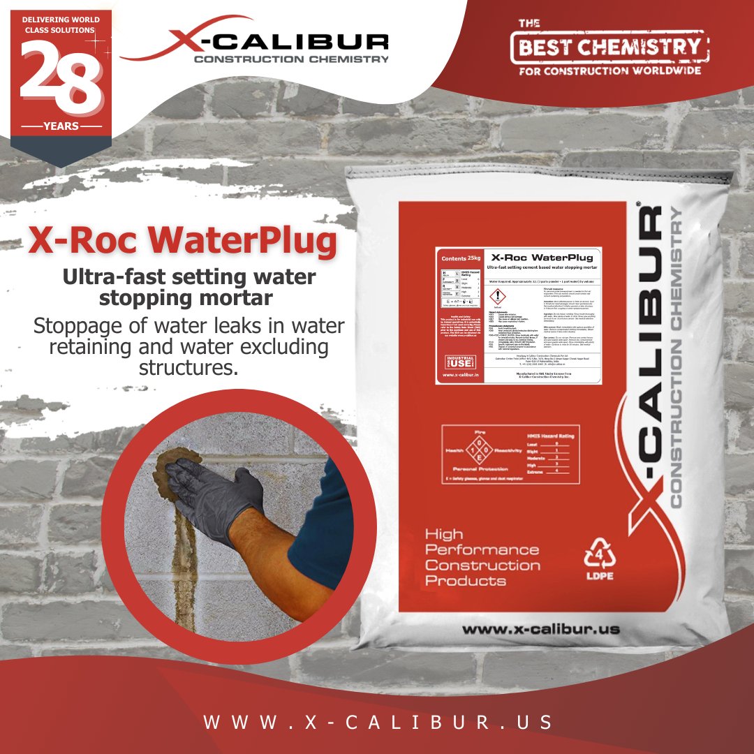 X-Roc WaterPlug
📧 export@x-calibur.us | x-calibur.us

#civilengineer #building #civil #constructionsite #concrete #construction #waterdamagerepair #waterproofingcoating #waterleak #waterdamage #waterproofingsystem #waterproofingsolutions #waterproofing #waterleaks