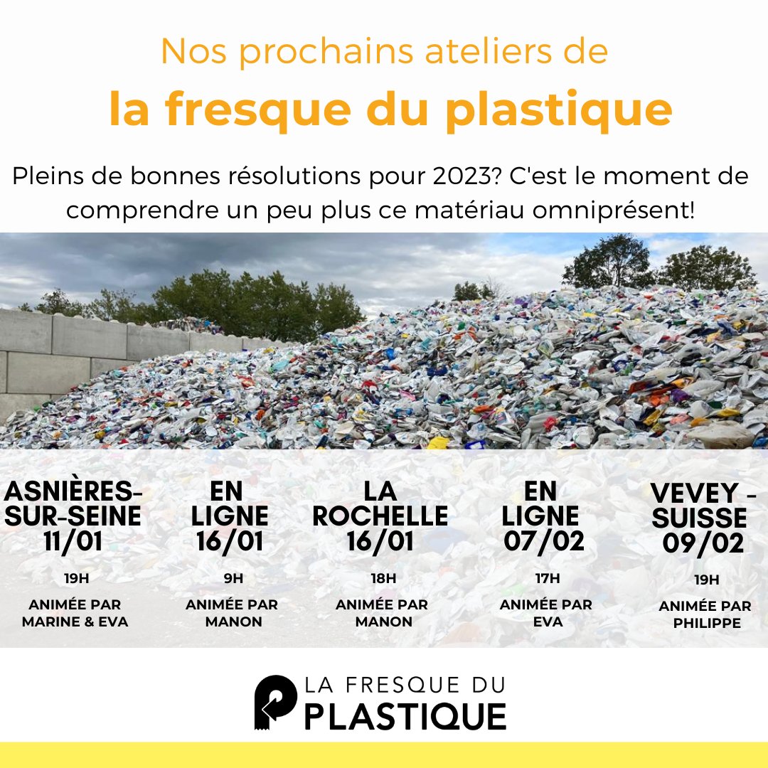 🥂L'équipe de la Fresque du Plastique vous présente ses meilleurs voeux pour 2023 ! 🥳
☺️ Une année emplie de joie, de rires, d'une santé de fer, des choix simples, de la paix, une vie privée, associative et professionnelle géniale ! 
 eventbrite.fr/o/la-fresque-d…