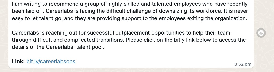A friend of mine reached out asking me to spread the word. Can you pls RT and help? The link is: bit.ly/careerlabsops
