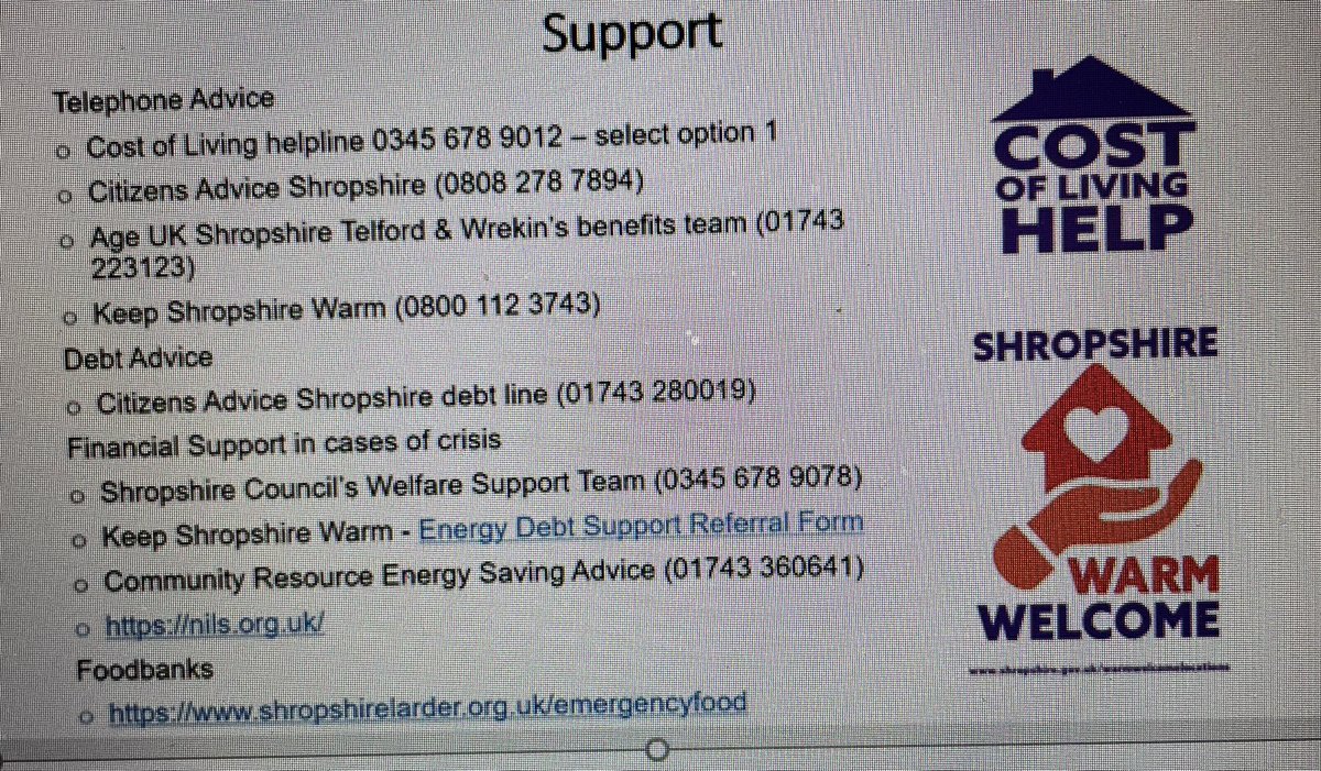 Some useful information for Shropshire residents.