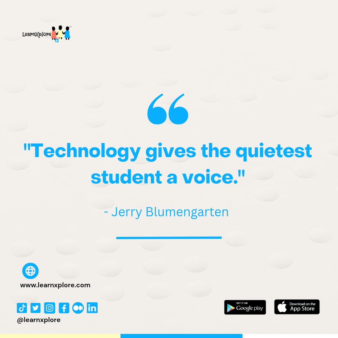 Learnxplore's tweet photo. β
#stem #STEAM #edtech #onlinelearning #edtechquote #learnxplore #learnxploreapp #edutwitter https://t.co/YsfhjOu0xl