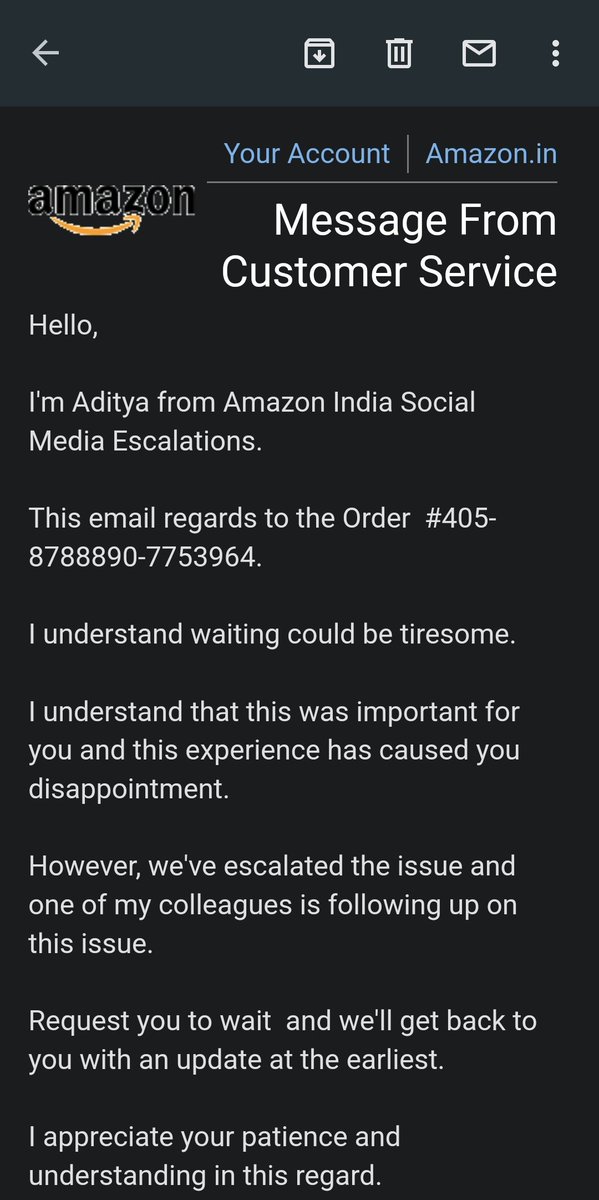 thebeardfarmer's tweet photo. @AmazonHelp Exactly like i predicted. Received this email now. https://t.co/FVIPpTDmbR