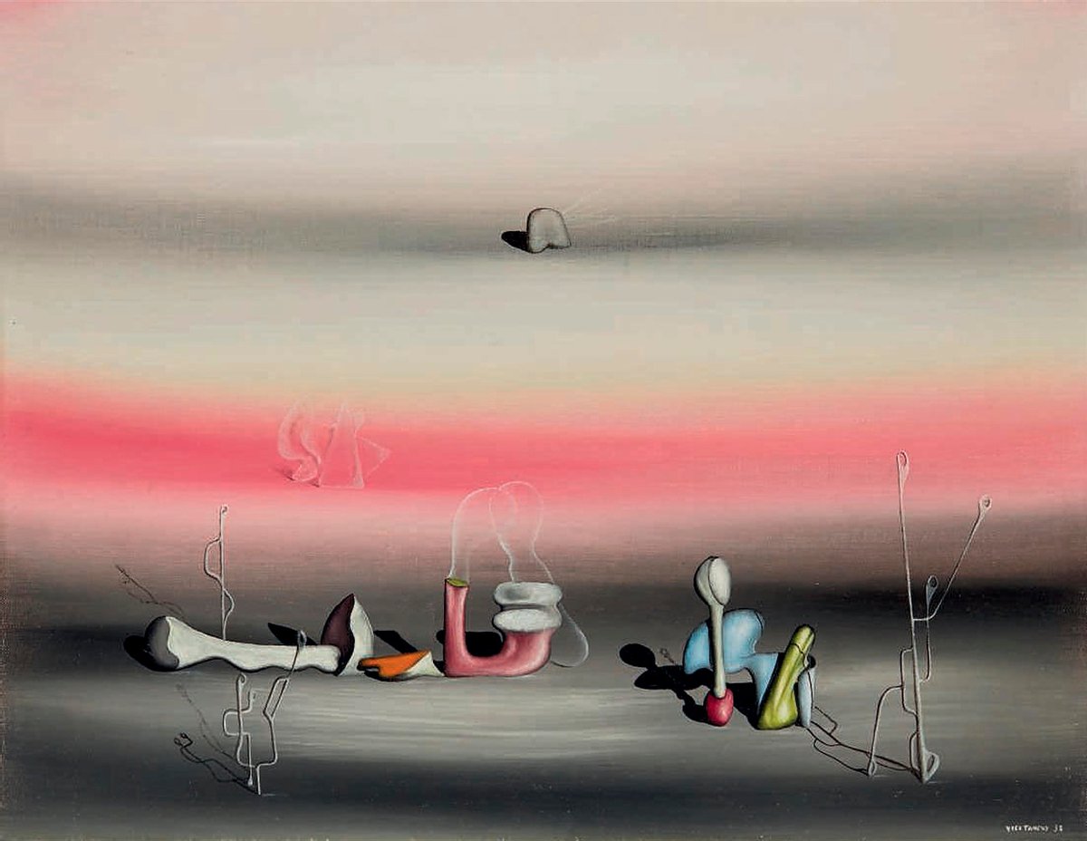 AestheticaMag's tweet photo. Self-taught Surrealist artist Yves Tanguy is recognised for his abstract landscapes – populated with intriguing shapes and sombre colour palettes. 

The painter was born #OnThisDay in 1900. https://t.co/POdotTnVBO