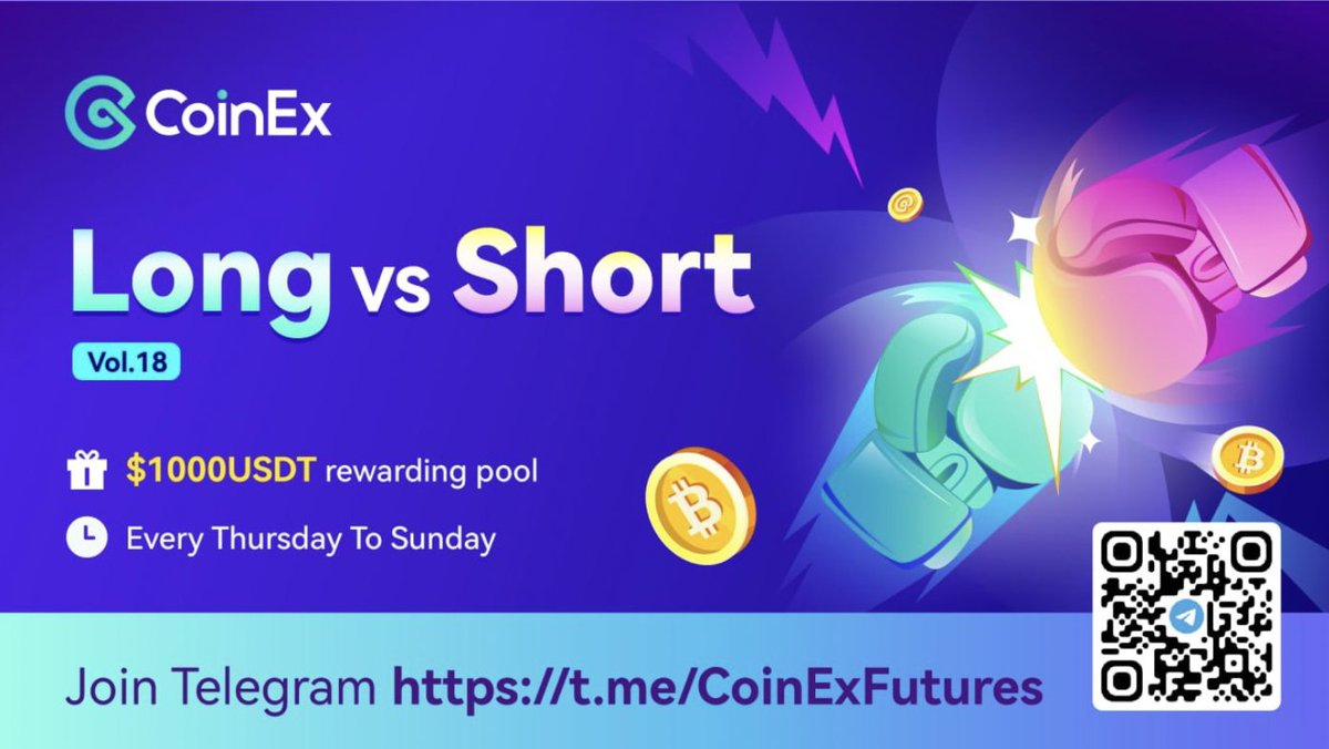 🥊 Long VS Short Vol.18

Predict $SOL 72hrs price percentage change to win prizes! 🤩

⏰ 5th - 8th Jan
🎁 Win up to $1000 USDT

Learn more 👉 coinex.com/s/49CL

Join here 👉 gleam.io/WwOsQ/long-vs-…

#CoinEx #CoinExFutures #SOL #Solana #Giveaway