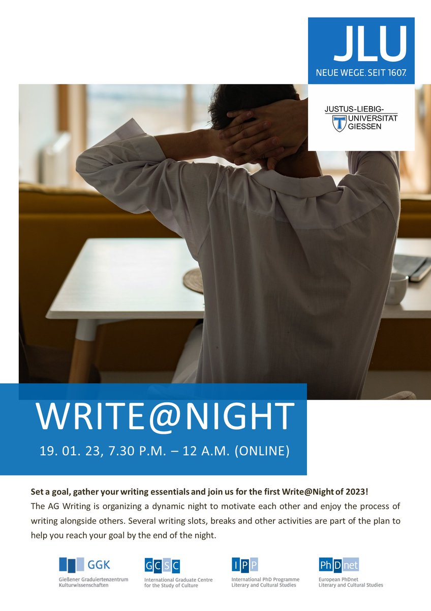edithrvalcaba's tweet photo. Hope everyone is having a nice and easy start of 2023 🌟 AG Writing @gcsc_jlu is organizing its first Write@Night of the year on January 19 🌌. If you are seeking to get some work done before the end of the semester, please register with Aleksandra.Sadowska@gcsc.uni-giessen.de https://t.co/zkDPLGNaMc