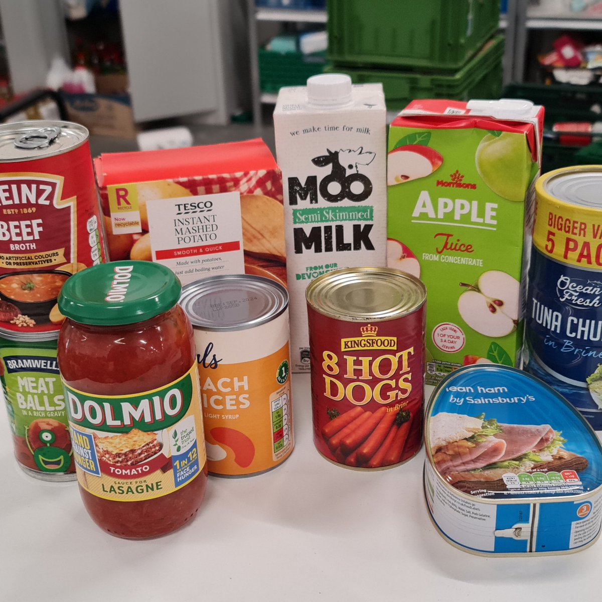 Our current urgent needs:

UHT Milk
Fruit Juices
Instant Mash Potato
Tinned Fruit
Tinned Ham
Tinned Hotdogs
Tinned Meatballs
Tinned Soups
Jars of Cooking Sauces
Tinned Fish

If you can help please download the <a href="/BanktheFoodUK/">BanktheFood</a> app, we update our shortages daily!