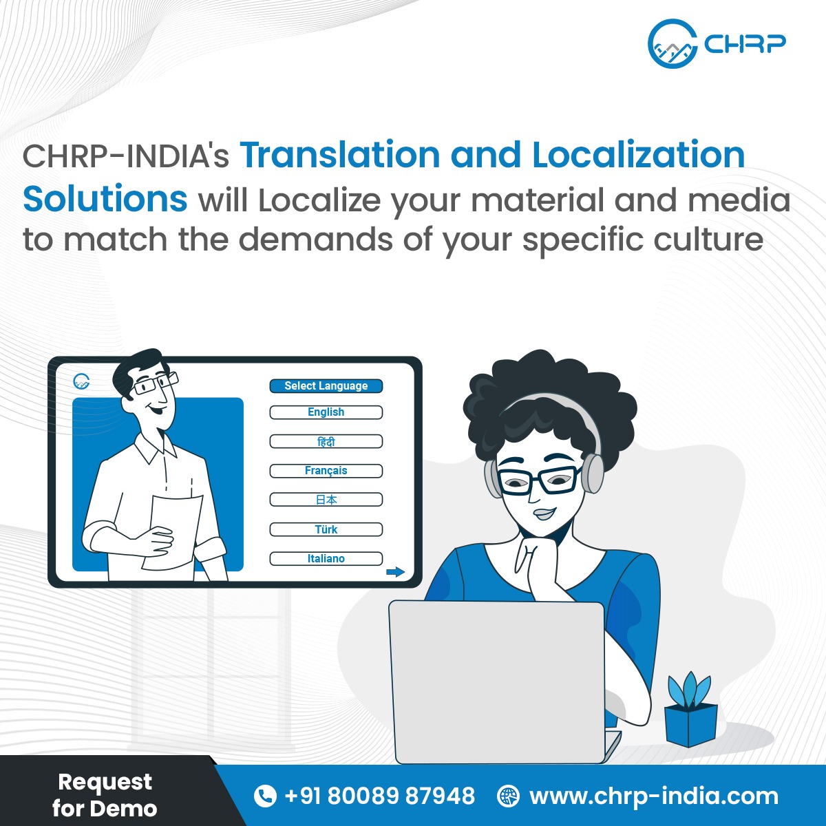 ChrpIndia's tweet photo. CHRP-INDIA's Translation and Localization Solutions will Localize your material and media to match the demands of your specific culture

Visit: https://t.co/rBWPzGv1nI
Email: reach@chrp-india.com
Contact: +91 8008987948

#translationsolutions #localizationsollutions https://t.co/yEESkUVkp7