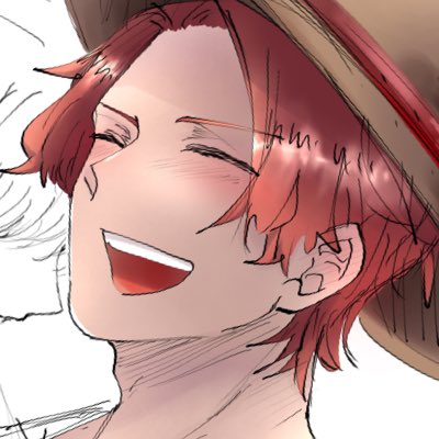 male focus hat closed eyes 1boy smile red hair open mouth  illustration images