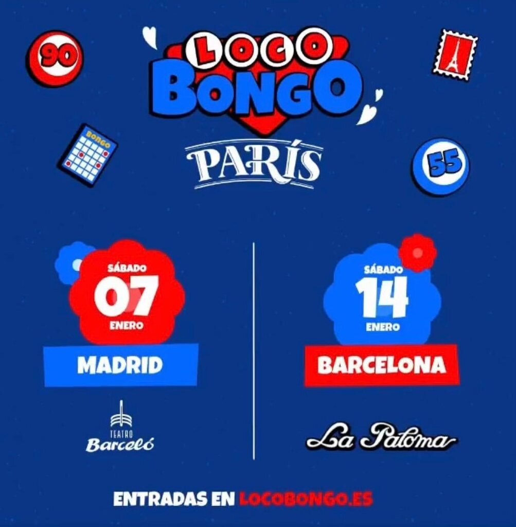 Nuestros amigos de @locobongo comienza bien fuerte este año 2023 💥

¿Estáis preparados para este viaje a París? Abróchense los cinturones 🇫🇷 

Are you ready? Nos vemos el 7 y el 14 en La France 🇫🇷! Oui oui!!! Sacre Bleu!! Cordon Blu !!!

📍De 17h a 23… instagr.am/p/CnB3NF3IKT7/